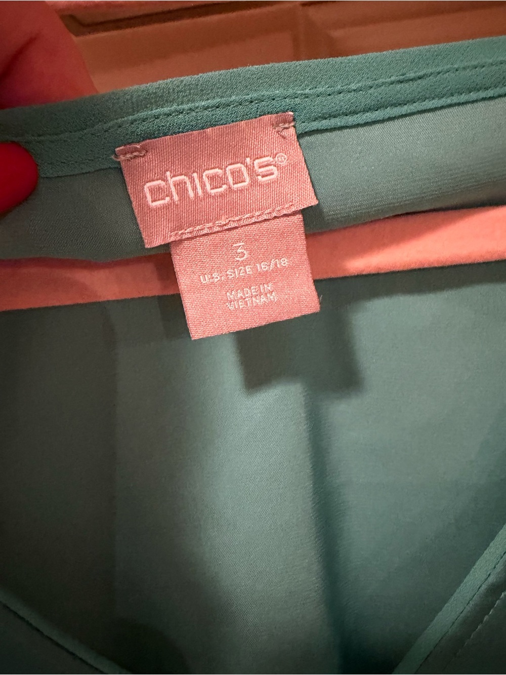 Chico's Teal V-Neck Sleeveless Tank - Picture 2 of 2